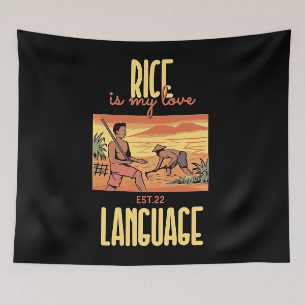 Aperçu de l'œuvre LE RIZ EST MA LANGUE D'AMOUR créée et vendue par GAADesignz.