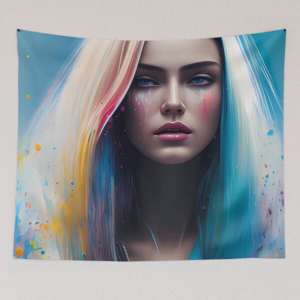 Item preview, Urban Woman Graffiti Oil Painting Splattered designed and sold by SableSyndciate.