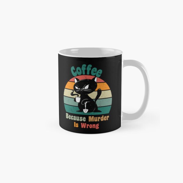 Artikel-Vorschau von  Mürrische schwarze Katze mit Schaufel - Kaffee, weil Mord falsch ist, designt und verkauft von Georgy09.