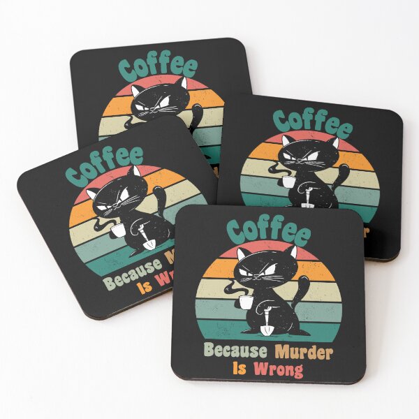 Item preview,  Grumpy Black Cat with Shovel - Coffee because Murder is Wrong  designed and sold by Georgy09.