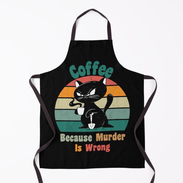 Item preview, Grumpy Black Cat with Shovel - Coffee because Murder is Wrong designed and sold by Georgy09.