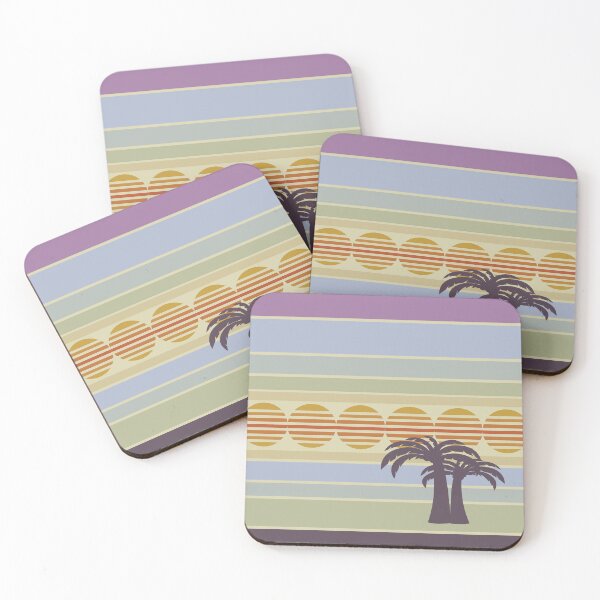 Item preview, Retro Tropical Stripes with Palm Trees and Suns designed and sold by empracht.