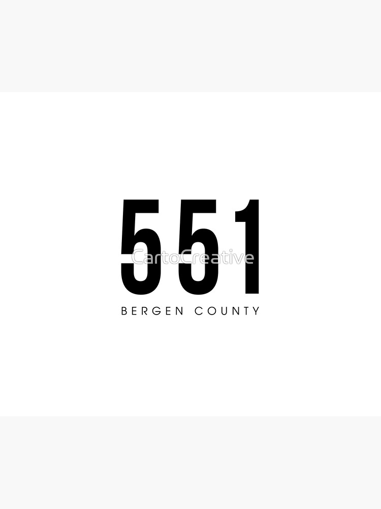 "Bergen County, NJ - 551 Area Code" Poster for Sale by CartoCreative