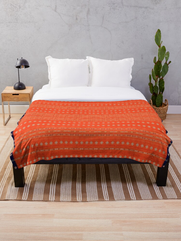 Boho orange throw cheap blanket