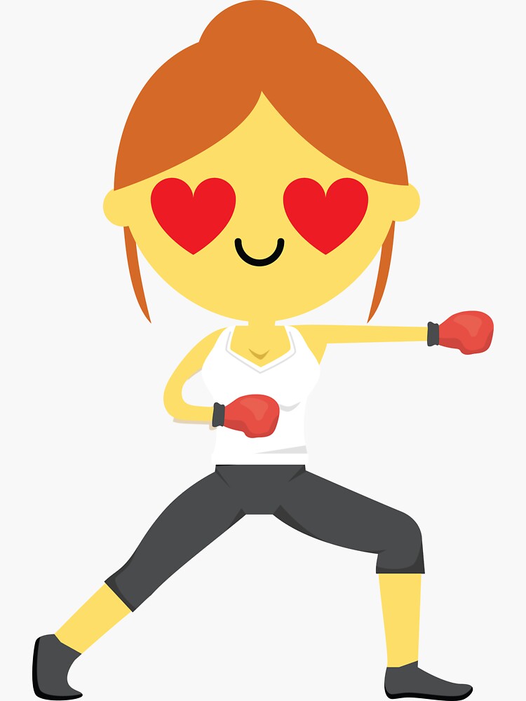 "Boxing Girl Emoji " Sticker for Sale by HippoEmo Redbubble