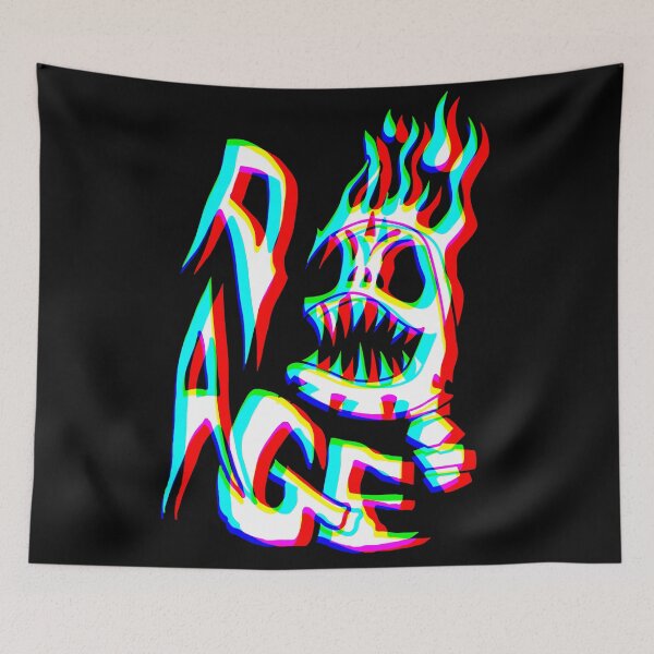 Item preview, 3D Rage Flaming Skull - Punk Skull designed and sold by mikeymadness.