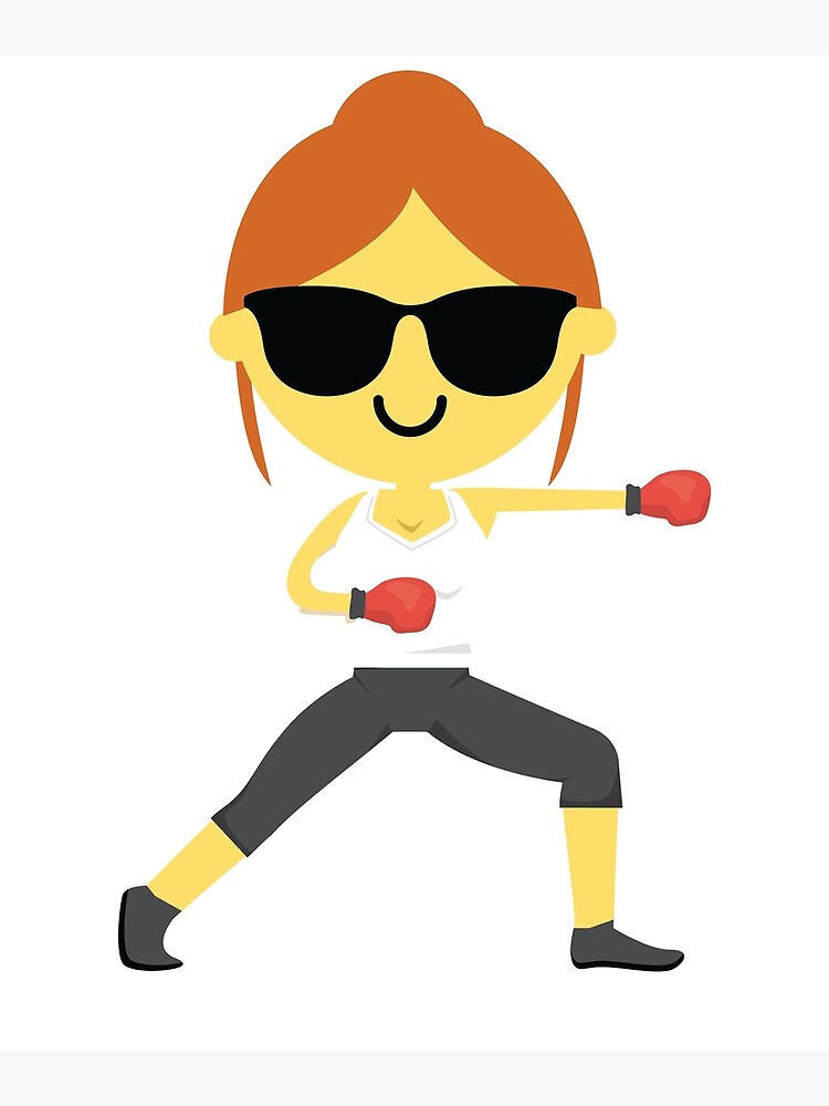 "Boxing Girl Emoji " Poster by HippoEmo Redbubble