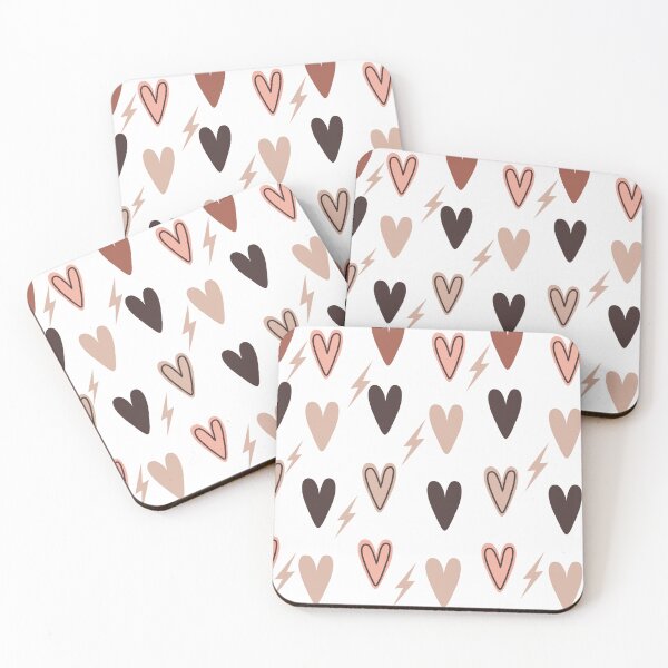 Item preview, Neutral aesthetic Brown hearts and Lightning Bolts designed and sold by PreppyRiot.