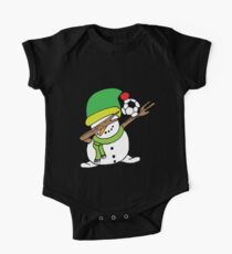 Dabbing Snowman Soccer Elf Hat One Piece - Short Sleeve