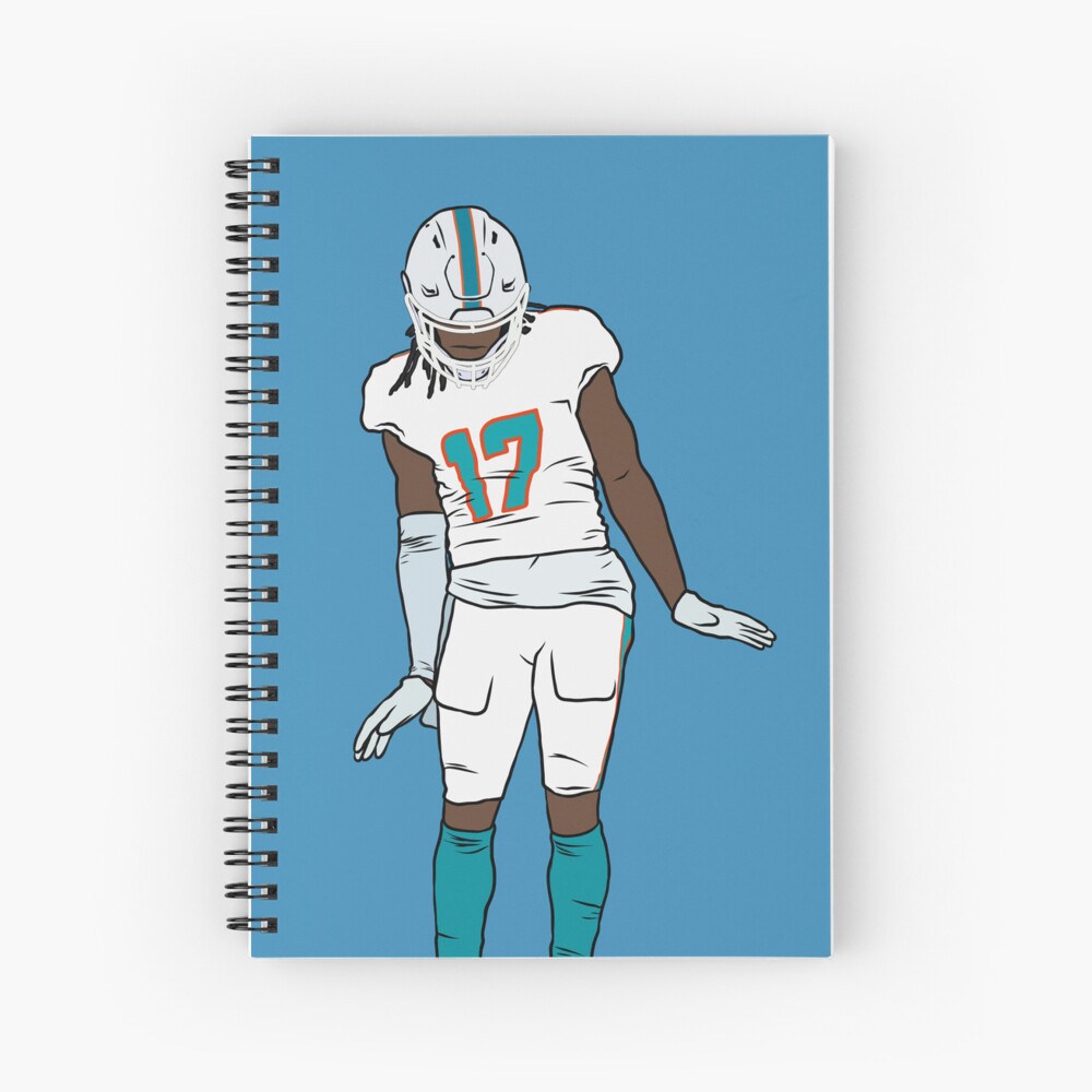 Tyreek Hill Miami Dolphins Sketch Art 20 Spiral Notebook by Joe