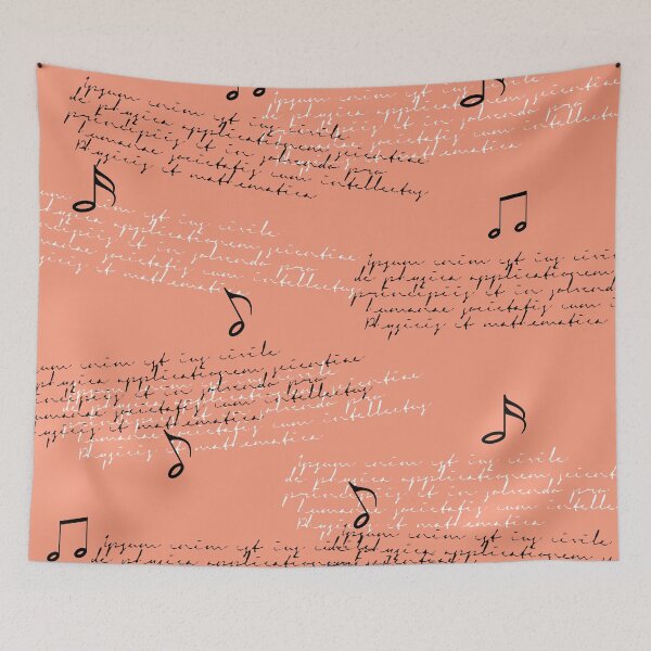 Item preview, Words and Music Notes patterns Salmon Red designed and sold by bloodberi.