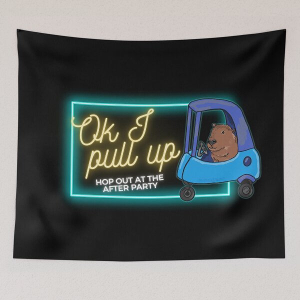 Item preview, Ok I Pull Up Capybara Neon designed and sold by RoserinArt.