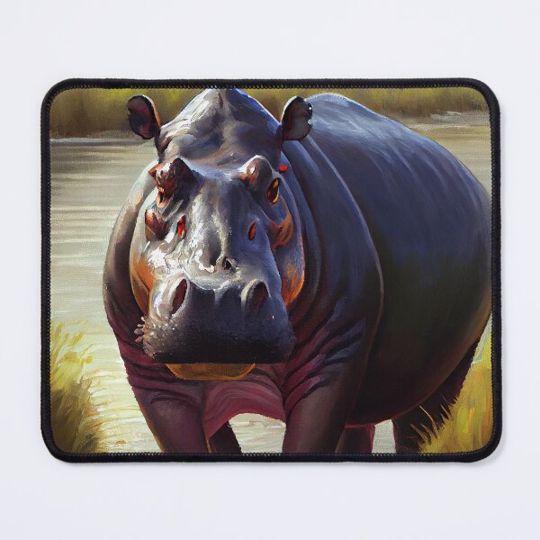 Item preview, Savanna Hippo - Oil Paint designed and sold by ABArtByAlexST.