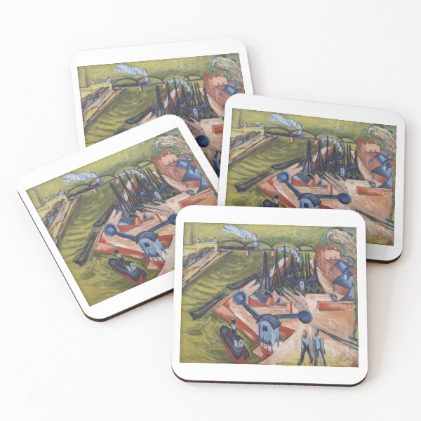 Item preview, Ernst Ludwig Kirchner Western Harbour in Frankfurt am Main (1916) designed and sold by TeeARTHY.