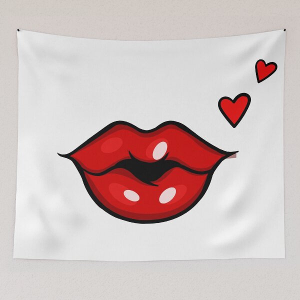 Item preview, Sassy lips with hearts designed and sold by anjanaartz.