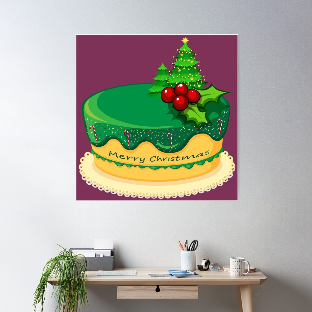 Merry Christmas Poster Cake - Luv Flower & Cake