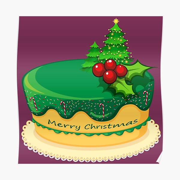 Merry Christmas Poster Cake - Luv Flower & Cake