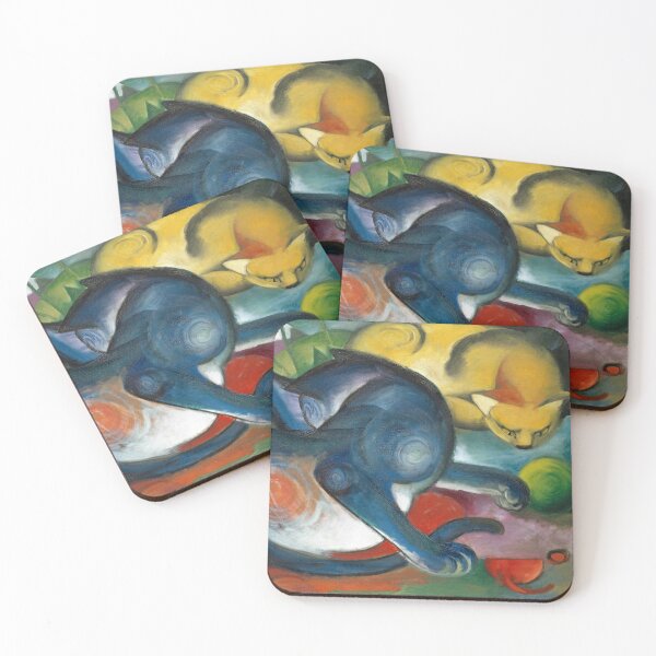 Item preview, Two cats, blue and yellow, Franz Marc designed and sold by Brasilia.