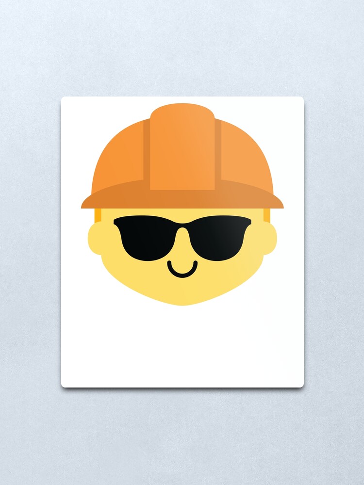 Construction Emoji Metal Print By Hippoemo Redbubble