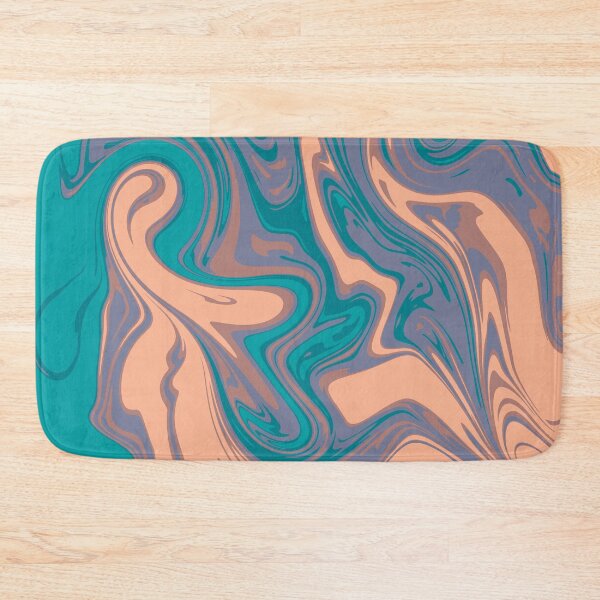 Item preview, Dark Cyan Peach Abstract Liquid Artwork  designed and sold by patternsoup.