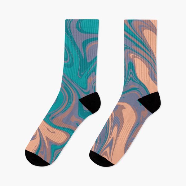 Item preview, Dark Cyan Peach Abstract Liquid Artwork  designed and sold by patternsoup.