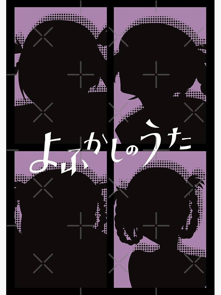 Call of the Night Anime Characters Silhouette of Nazuna Nanakusa in Cool 4  Panels Pop Art Style with Yofukashi no Uta Kanji or Japan Text Greeting  Card for Sale by Animangapoi