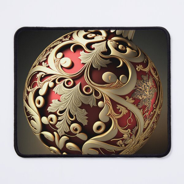 Item preview, Red and Gold Christmas Ornament designed and sold by AICreateWorlds.