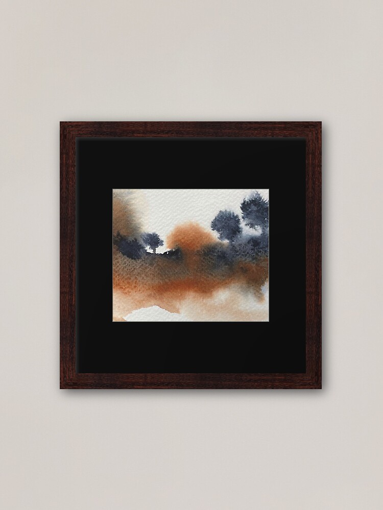 Abstract Watercolour in Payne’s Grey + Burnt Sienna | Art Board Print