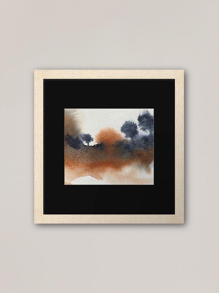 Abstract Watercolour in Payne's Grey + Burnt Sienna Art Board