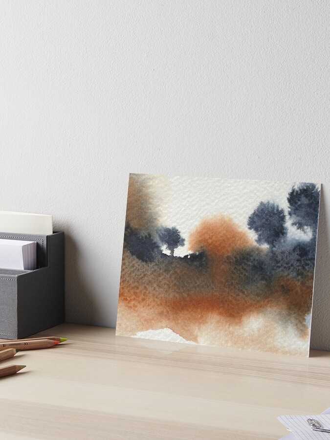Abstract Watercolour in Payne's Grey + Burnt Sienna Art Board