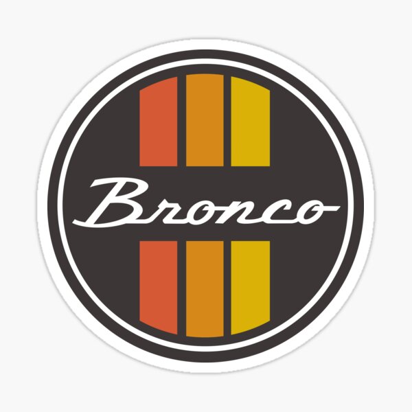 Vintage Bronco Logo (Red, Orange, Yellow) Sticker