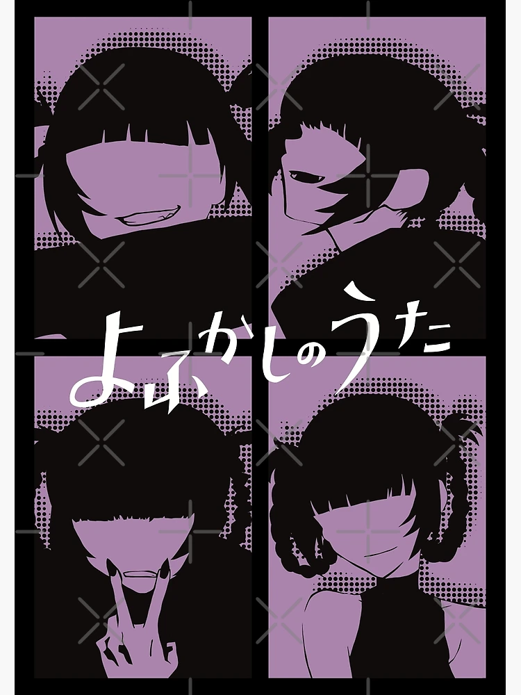 Call of the Night Anime Characters Nazuna Nanakusa Faceless in Cool 4  Panels Pop Art Style with Yofukashi no Uta Kanji or Japan Text - Call Of  The Night - Magnet