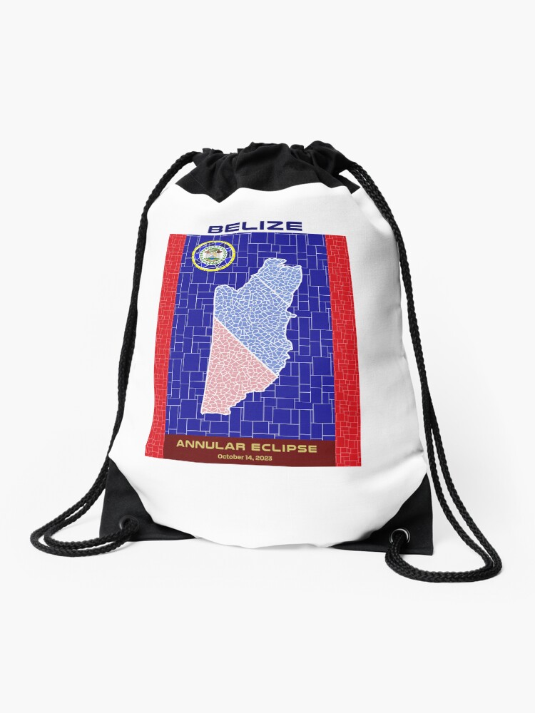 Thumbnail 1 of 3, Drawstring Bag, Belize Annular Eclipse 2023 designed and sold by Eclipse2024.