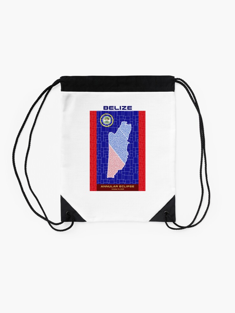 Thumbnail 2 of 3, Drawstring Bag, Belize Annular Eclipse 2023 designed and sold by Eclipse2024.