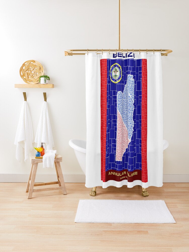 Thumbnail 1 of 5, Shower Curtain, Belize Annular Eclipse 2023 designed and sold by Eclipse2024.