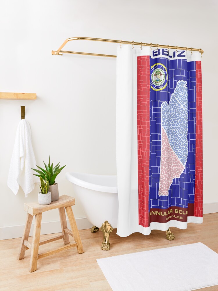 Thumbnail 3 of 5, Shower Curtain, Belize Annular Eclipse 2023 designed and sold by Eclipse2024.