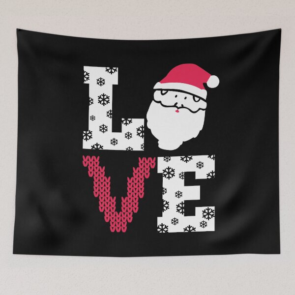 Artikelvorschau, Liebe Schriftzug Weihnachten Design mit Santa entworfen und verkauft von KsuAnn.