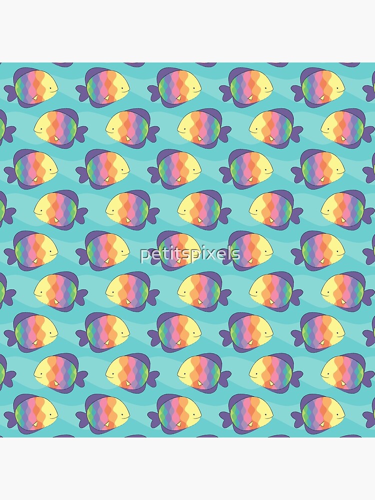 Thumbnail 2 of 2, Tote Bag, Rainbow fishes designed and sold by petitspixels.