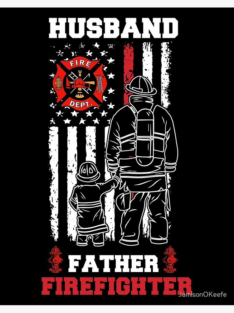 Firefighter Dad Baseball Jersey Shirt Father's Day Gift