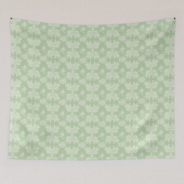 Item preview, Creamy Nile Green white lace designed and sold by coverinlove.