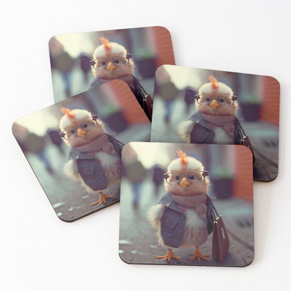 Item preview, Little Chicken on His Way to Work Digital Painting designed and sold by CodeAndColors.