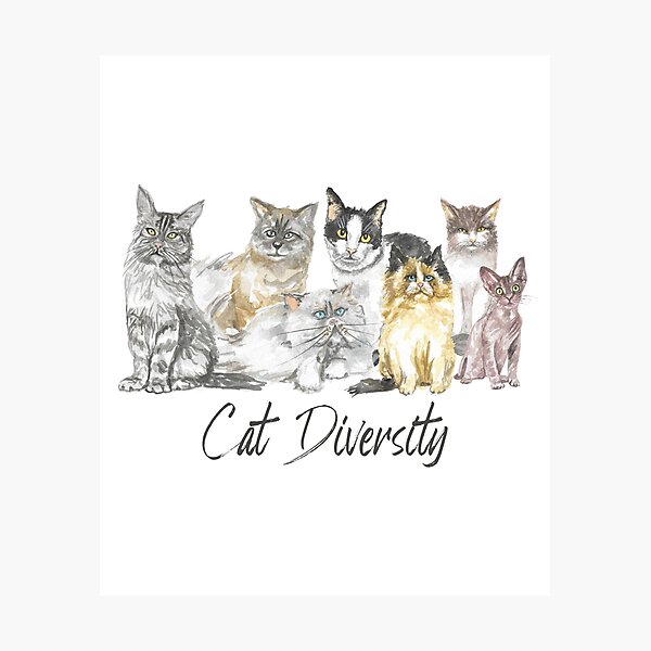 Item preview, Cat Diversity Fur Babies Graphic Design designed and sold by QuanJewelry.