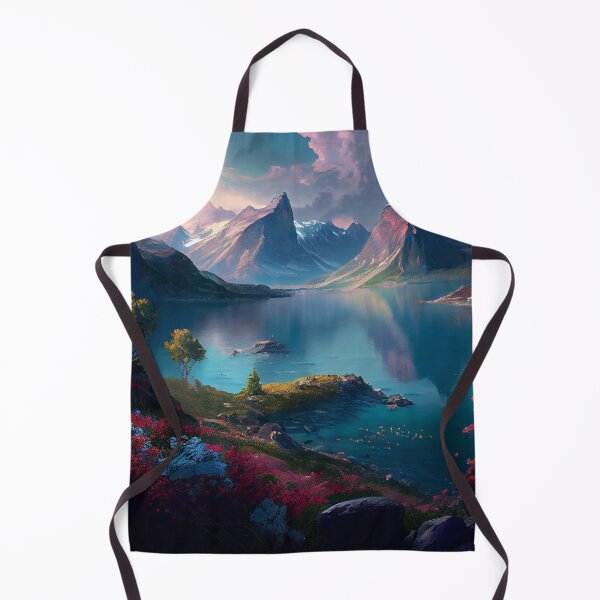 Artikelvorschau, Beautiful Floral Mountain Landscape Digital Painting entworfen und verkauft von CodeAndColors.