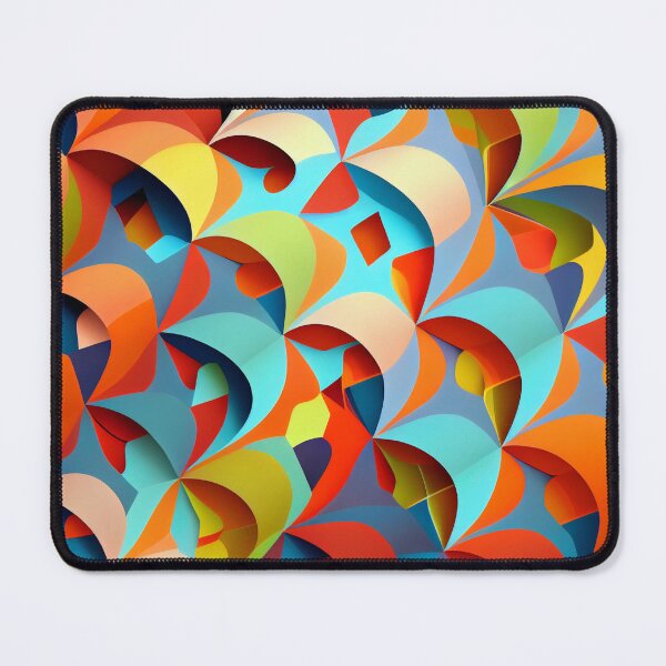 Item preview, Bright Colorful Geometric Abstract Pattern Digital Painting designed and sold by CodeAndColors.