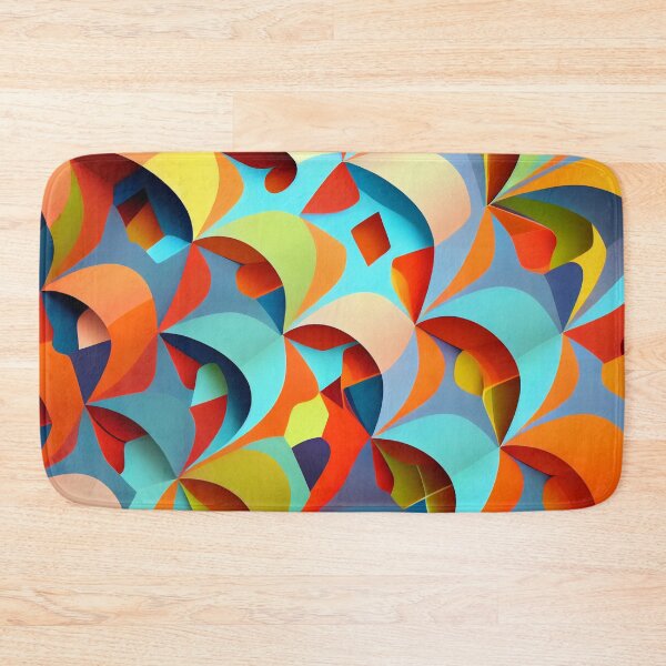 Item preview, Bright Colorful Geometric Abstract Pattern Digital Painting designed and sold by CodeAndColors.