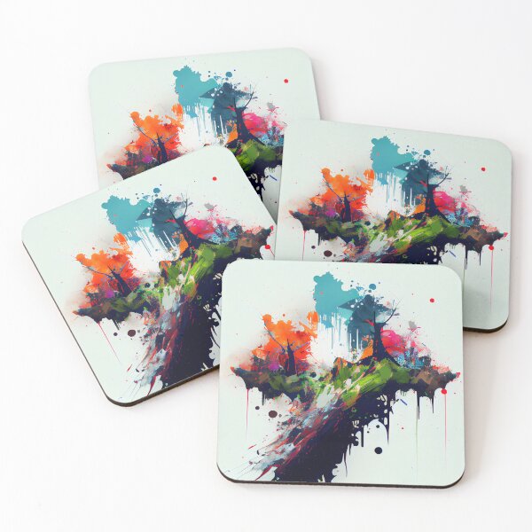 Item preview, Cool Splatter Paint Forest Landscape Digital Painting designed and sold by CodeAndColors.