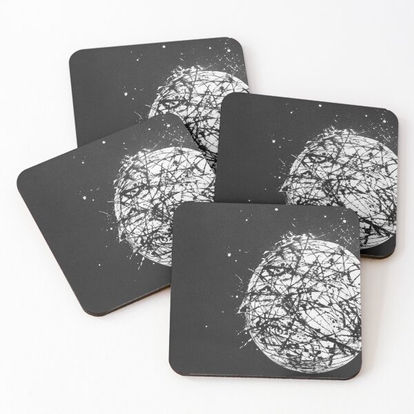 Item preview, Distorted and distressed sphere splattering white globules with a black background -Digital Artwork designed and sold by Bookwyrm-Bazaar.