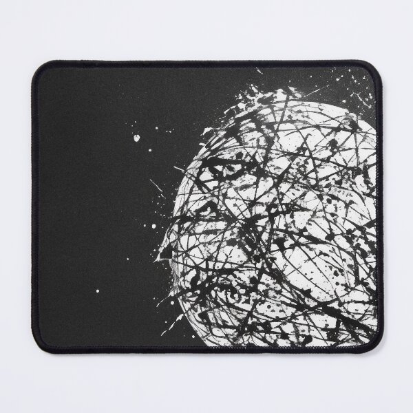Item preview, Distorted and distressed sphere splattering white globules with a black background -Digital Artwork designed and sold by Bookwyrm-Bazaar.