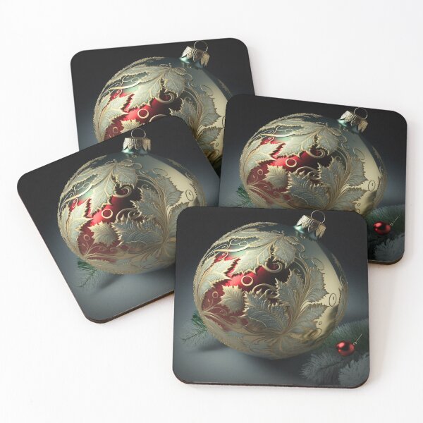 Item preview, Ornate Christmas Ornament with Gold Leaves designed and sold by AICreateWorlds.