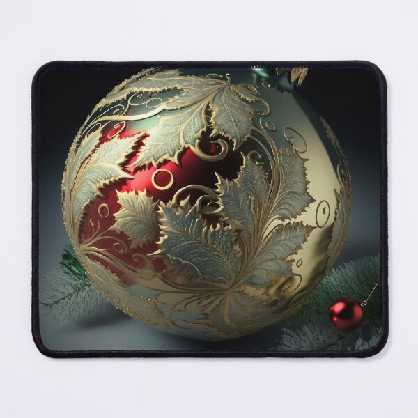 Item preview, Ornate Christmas Ornament with Gold Leaves designed and sold by AICreateWorlds.